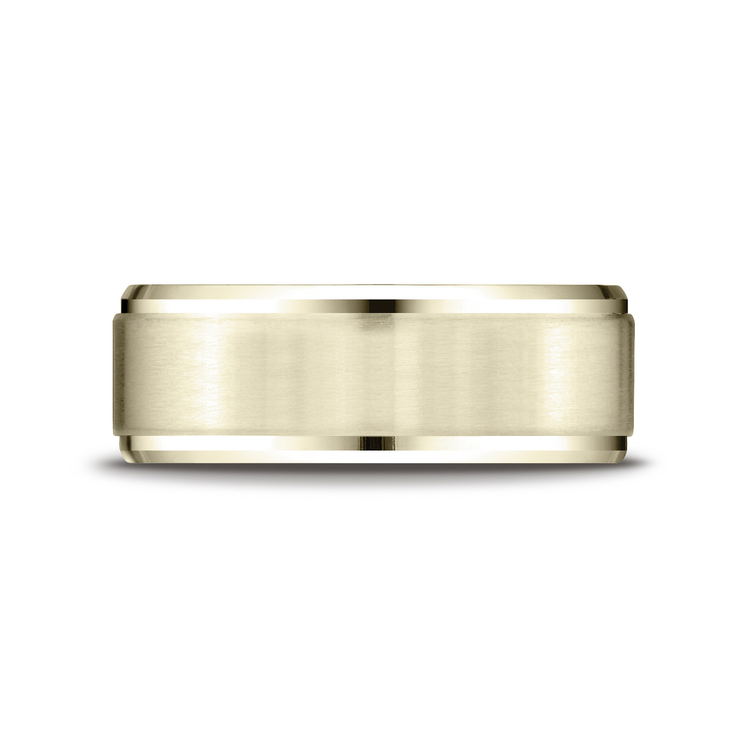 Comfort-Fit Satin-Finished Stepped Edge Gent's Wedding Band