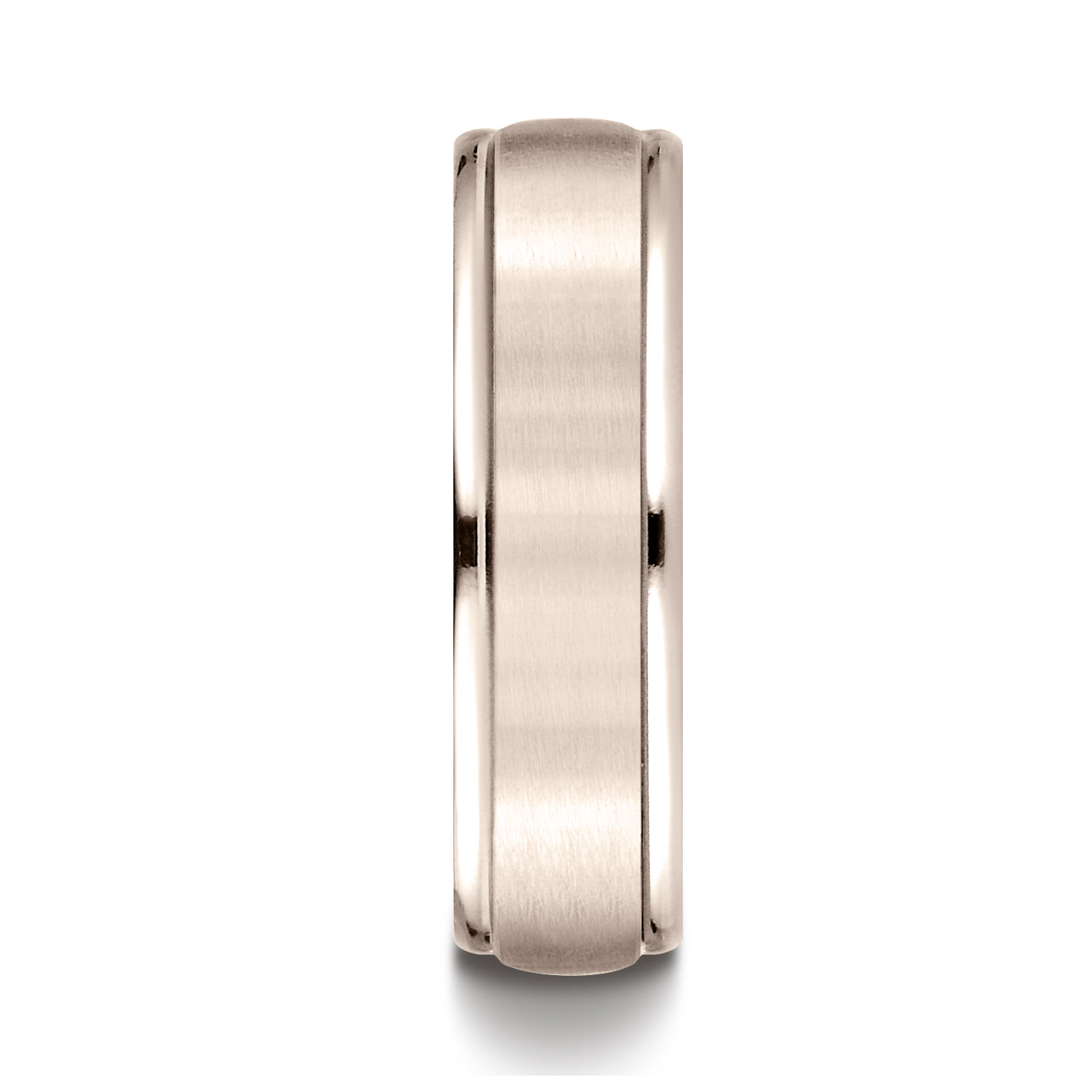 Comfort-Fit Satin-Finished Carved Design Gent's Wedding Band - Image 9