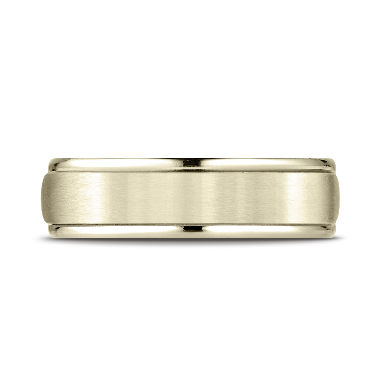 Comfort-Fit Satin-Finished Carved Design Gent's Wedding Band - Image 4