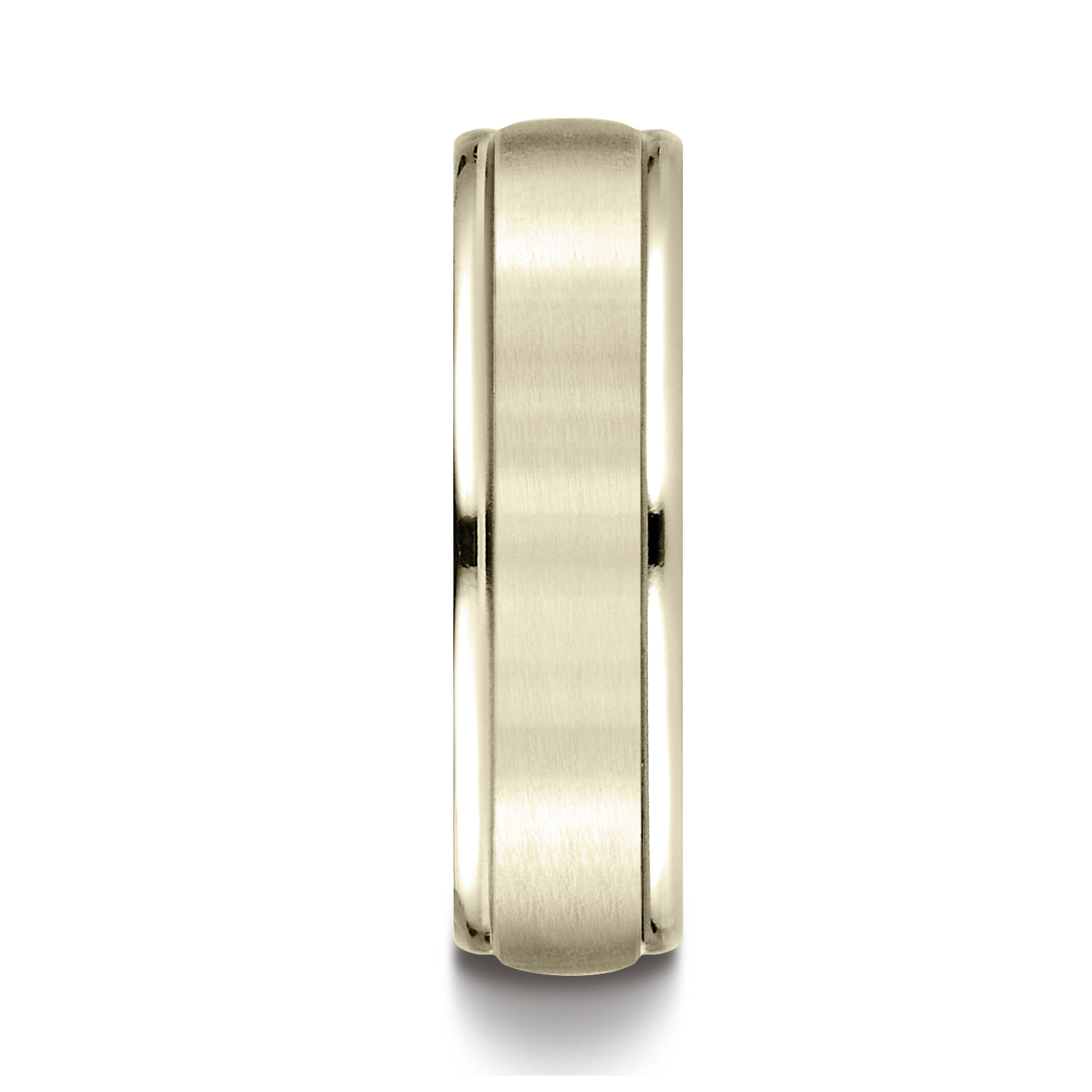 Comfort-Fit Satin-Finished Carved Design Gent's Wedding Band - Image 6