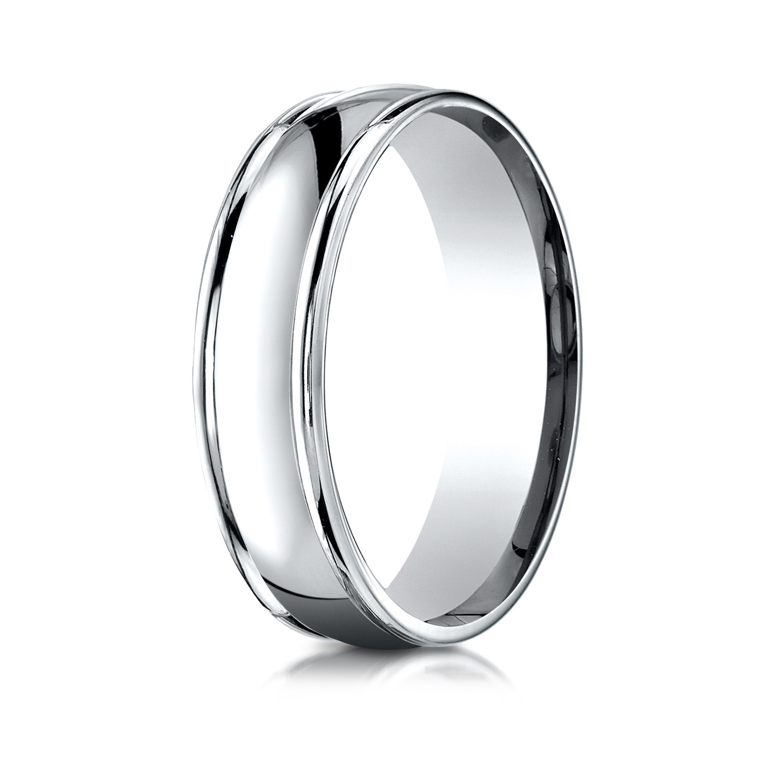 Comfort-Fit High Polished Carved Design Gent's Wedding Band - Image 2