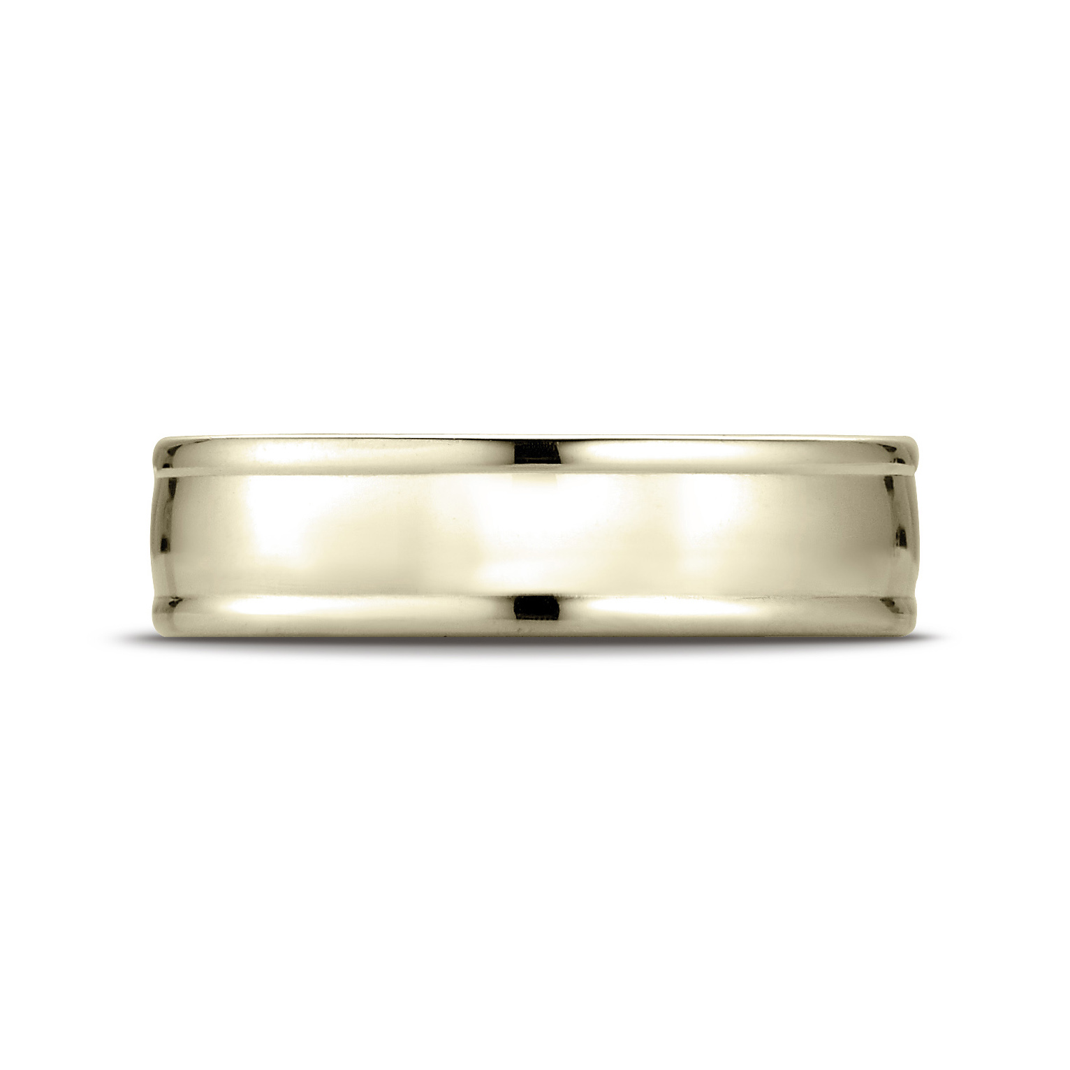 Comfort-Fit High Polished Carved Design Gent's Wedding Band - Image 4