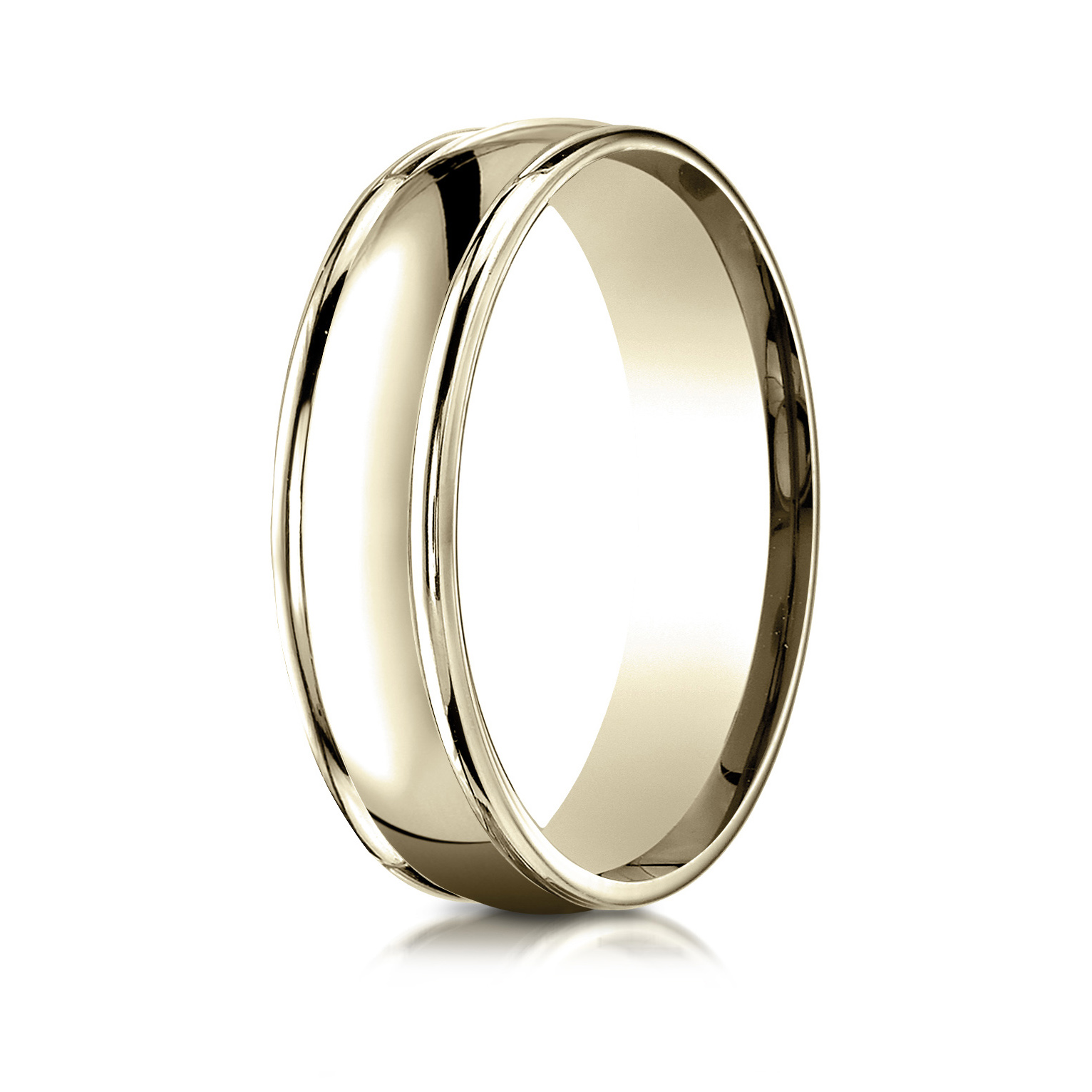 Comfort-Fit High Polished Carved Design Gent's Wedding Band - Image 5