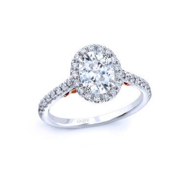 Oval Diamond Halo Engagement Ring
