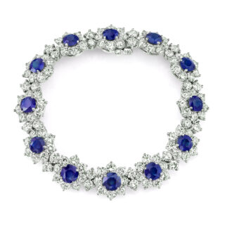 Floral Sapphire and Diamond Bracelet