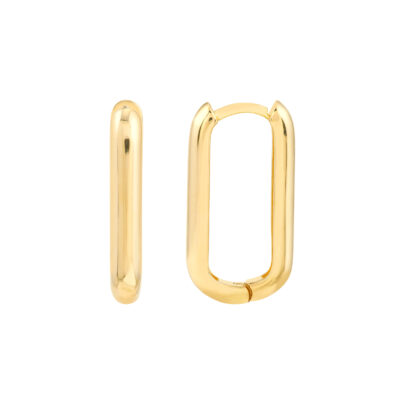 Elongated Polished Hoops