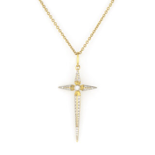 Jude Frances Lisse Elongated Cross Pendant