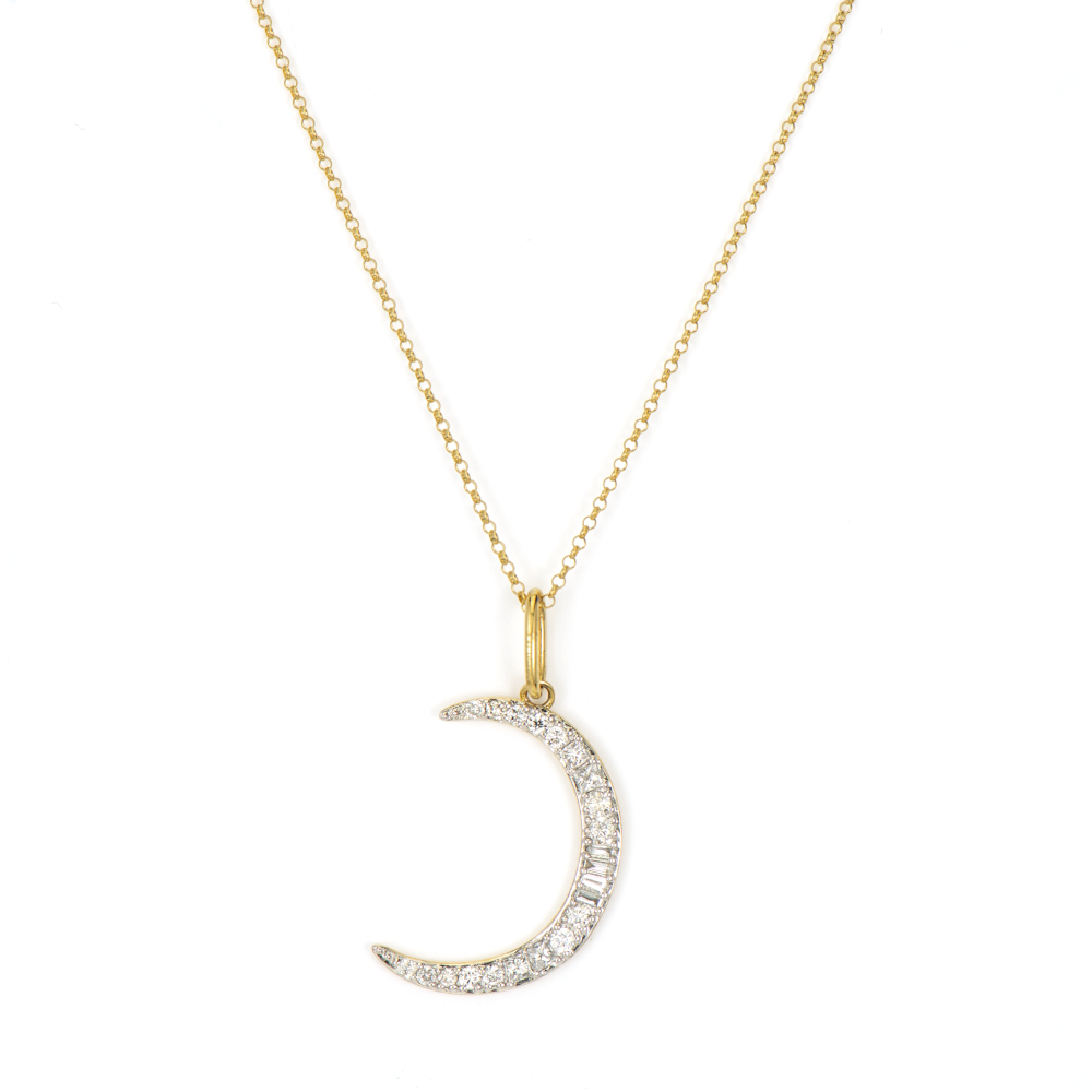 Jude Frances Petite Crescent Moon Necklace