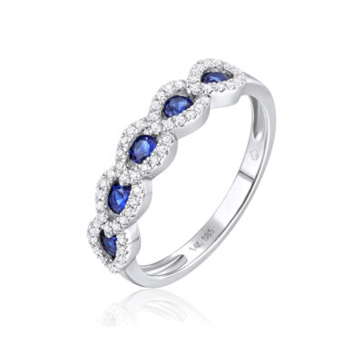 Pear Halo Sapphire Ring