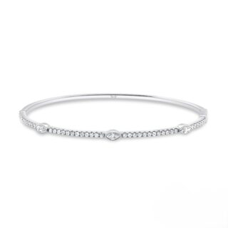 Marquise and Round Diamond Bangle