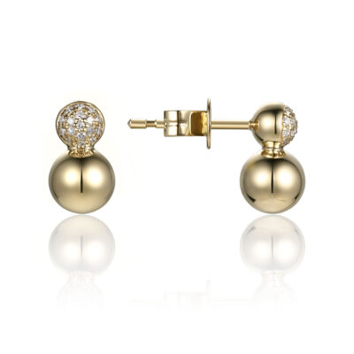Double Sphere Stud Earrings