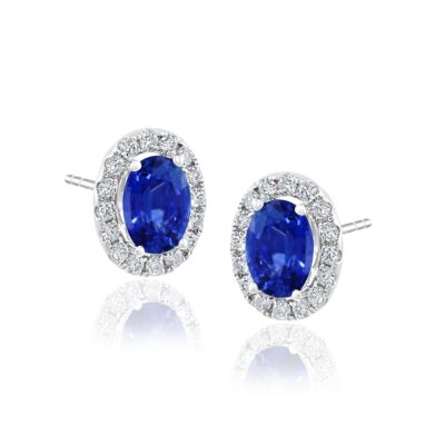 Oval Sapphire Stud Earrings