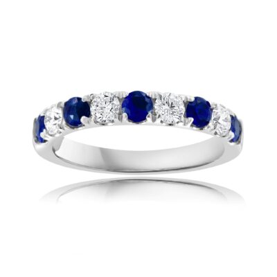 Alternating Sapphire and Diamond Band