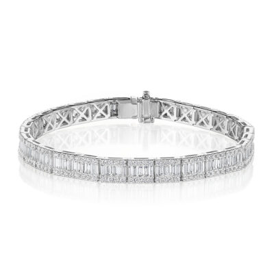 Baguette and Round Diamond Bracelet