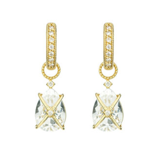 Jude Frances Criss Cross Wrapped Pear Earring Charms