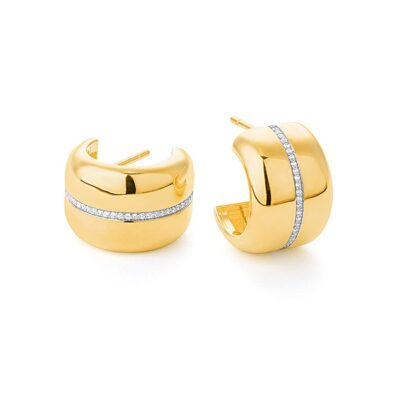 Wide Huggie Hoop Earrings