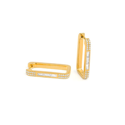 Rectangular Huggie Hoop Earrings