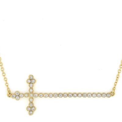 Jude Frances Provence Champagne Cross Bar Necklace