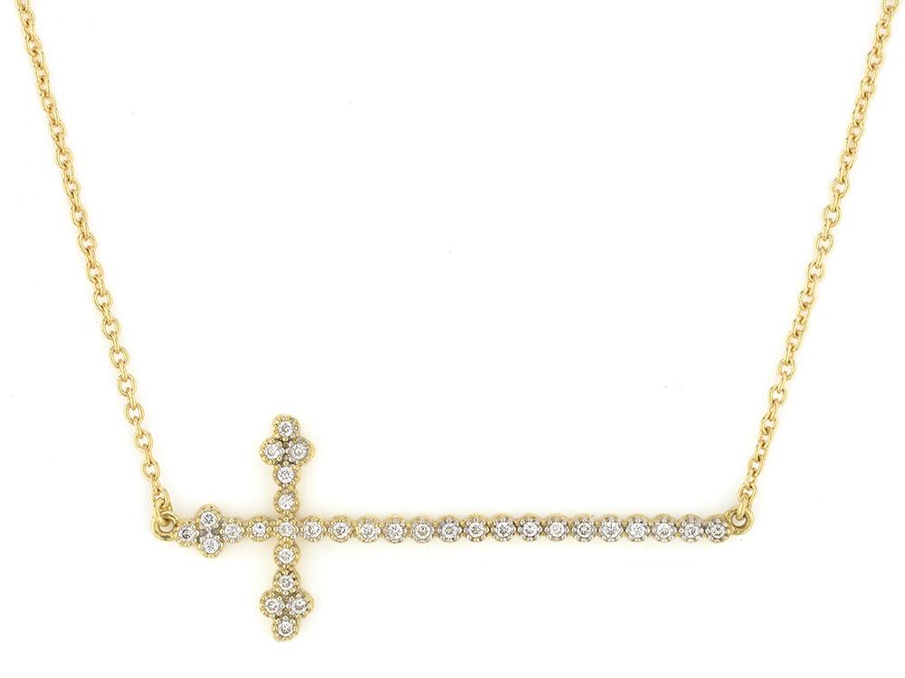 Jude Frances Provence Champagne Cross Bar Necklace