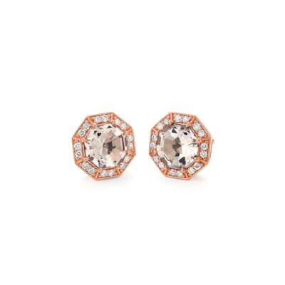 Morganite Octagon Stud Earrings
