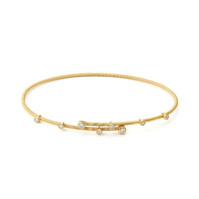 Diamond Dot Bypass Bangle