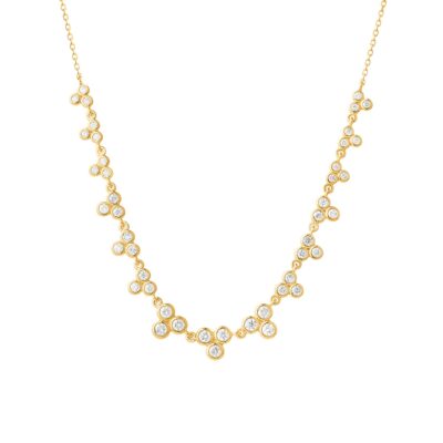 Bezel Set Multi Diamond Necklace